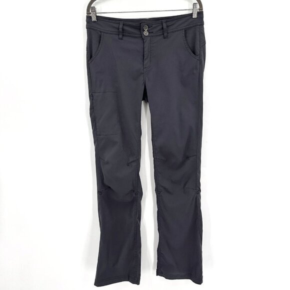PrAna Halle Nylon Gray Stretchy Convertible Roll Tab 10 Hiking Lightweight Pants - Picture 1 of 7